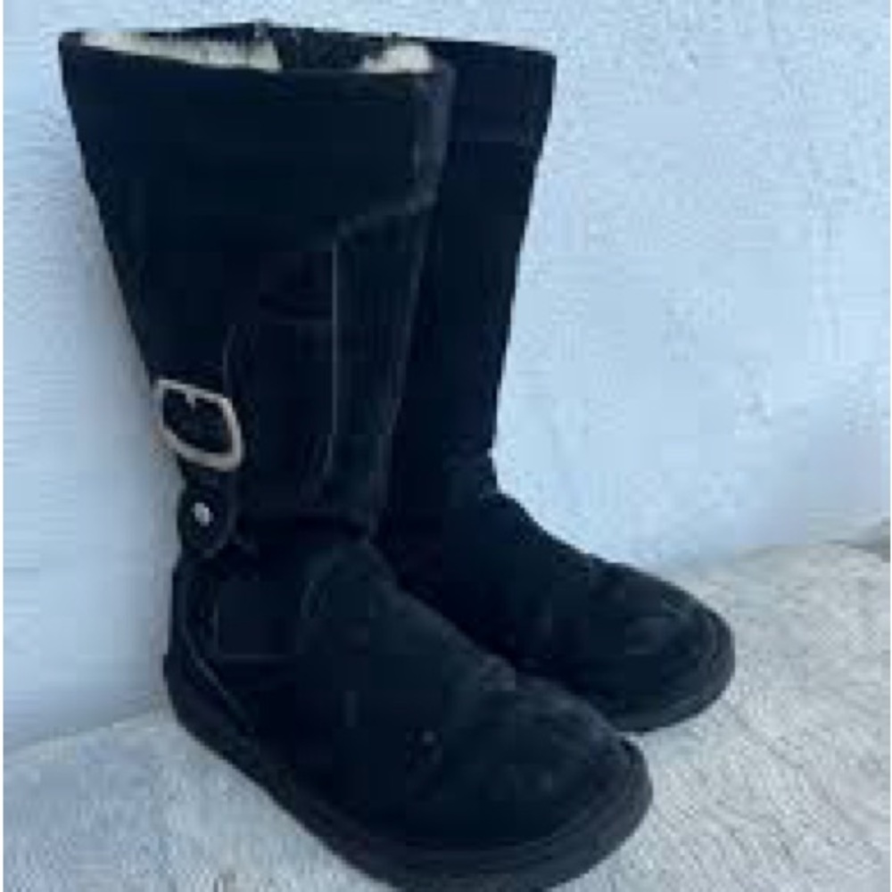 UGG Black Winter Boots with Soft Cream Interior